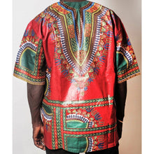 Load image into Gallery viewer, African Dream Red Dashiki Men Top