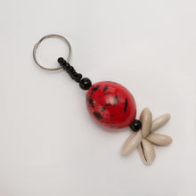 Load image into Gallery viewer, Red &amp; Black African Egg Ball Key Ring