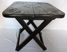 Load image into Gallery viewer, Foldable Ornamented Black Wooden Table