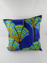 Load image into Gallery viewer, Small Green &amp; Yellow Flower Ankara Style Cushions - Set Of 2