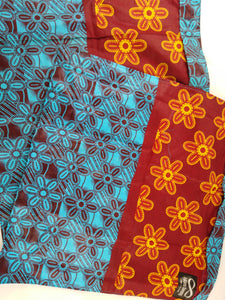 Small Flower Pattern Ankara Style Cushions - Set Of 2