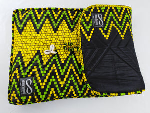 Cowrie Yellow & Green Ankara Style "15" Inch Laptop Bag