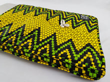 Load image into Gallery viewer, Cowrie Yellow & Green Ankara Style "15" Inch Laptop Bag