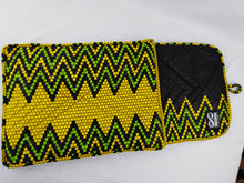 Load image into Gallery viewer, Cowrie Yellow & Green Ankara Style "15" Inch Laptop Bag