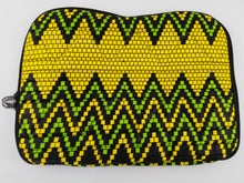 Load image into Gallery viewer, Zip Yellow & Green Ankara Style "11" Inch Laptop Bag