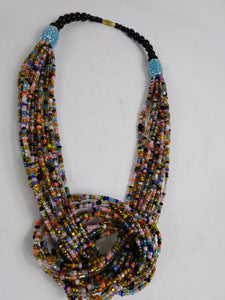 Elegant Multicolor Knotted Beads Necklace