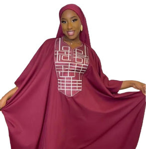 Beautiful Cotton Women's Long Kaftan with Headscarf