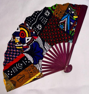 Geometric Ankara Hand Fan