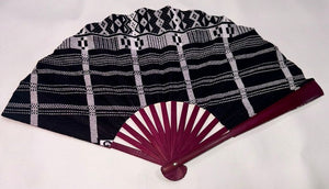 Black and White Ankara Hand Fan