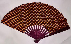 Black and Yellow Ankara Hand Fan