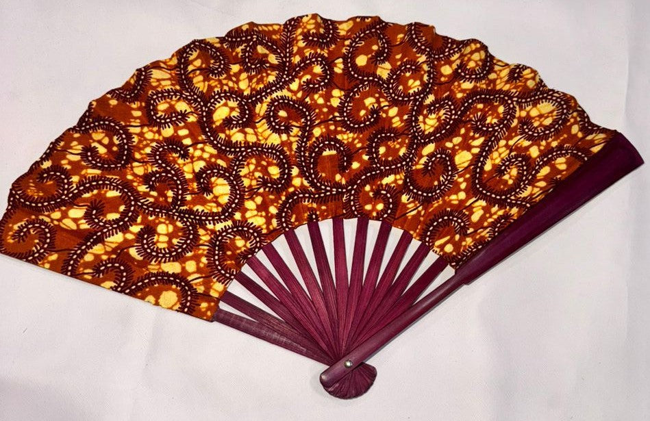 Brown Ankara Hand Fan