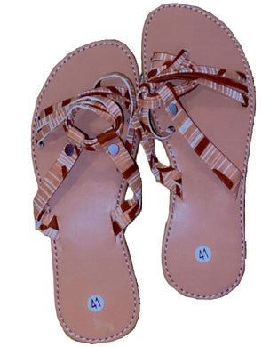 Flip Flops with Striped Strap