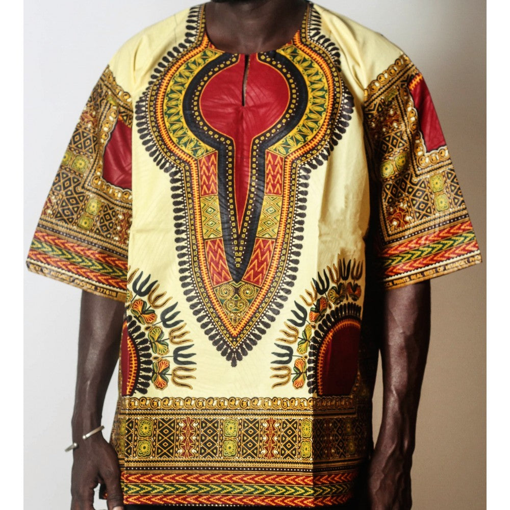 African Dream Cream Dashiki Men Top