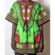 Load image into Gallery viewer, African Dream Green Dashiki Women Top
