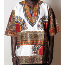 Load image into Gallery viewer, African Dream White Dashiki Men Top