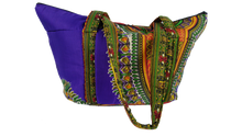 Load image into Gallery viewer, Purple &amp; Mixed Ankara Pattern Shoulder Bag Medium