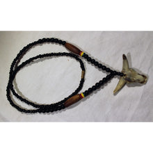 Load image into Gallery viewer, African Bull Head Pendant On Black &amp; Multi Colour Beads Necklace