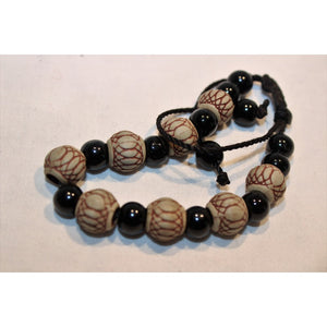 African Black & Cream Beads Bracelet