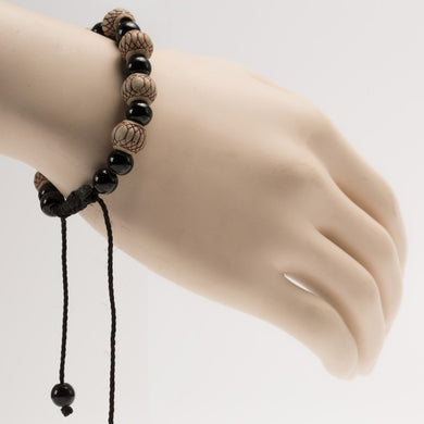 African Black & Cream Beads Bracelet