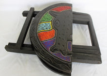Load image into Gallery viewer, Foldable Ornamented Colourful Wooden Table