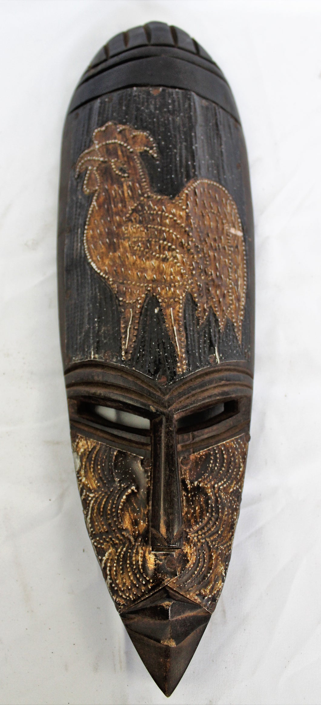 Gambian Rooster Warrior Wooden Mask