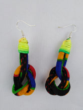 Load image into Gallery viewer, Stylish Dark Colourful African Ankara Wax Print Necklace &amp; Earrings Combo