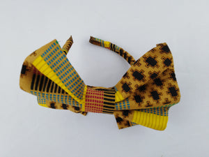 African Print Colorful Yellow Pattern Ankara Hair Band & Scandals Combo