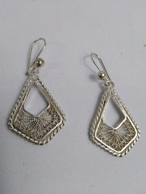 African Triangle Silver Earrings