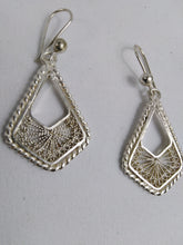 Load image into Gallery viewer, African Triangle Silver Earrings