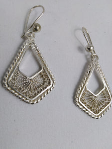 African Triangle Silver Earrings