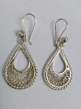 Load image into Gallery viewer, African Semi Circle Silver Earrings