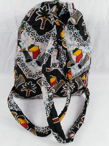 African Djembe Multi Pattern Ankara Backpack Medium