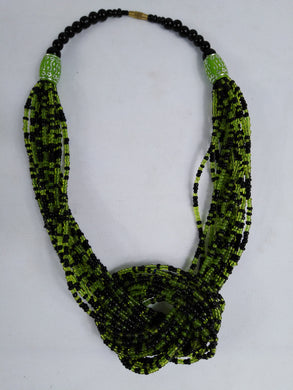 Elegant Green Knotted Beads Necklace