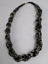 Load image into Gallery viewer, Elegant Black &amp; White Knotted Beads Necklace