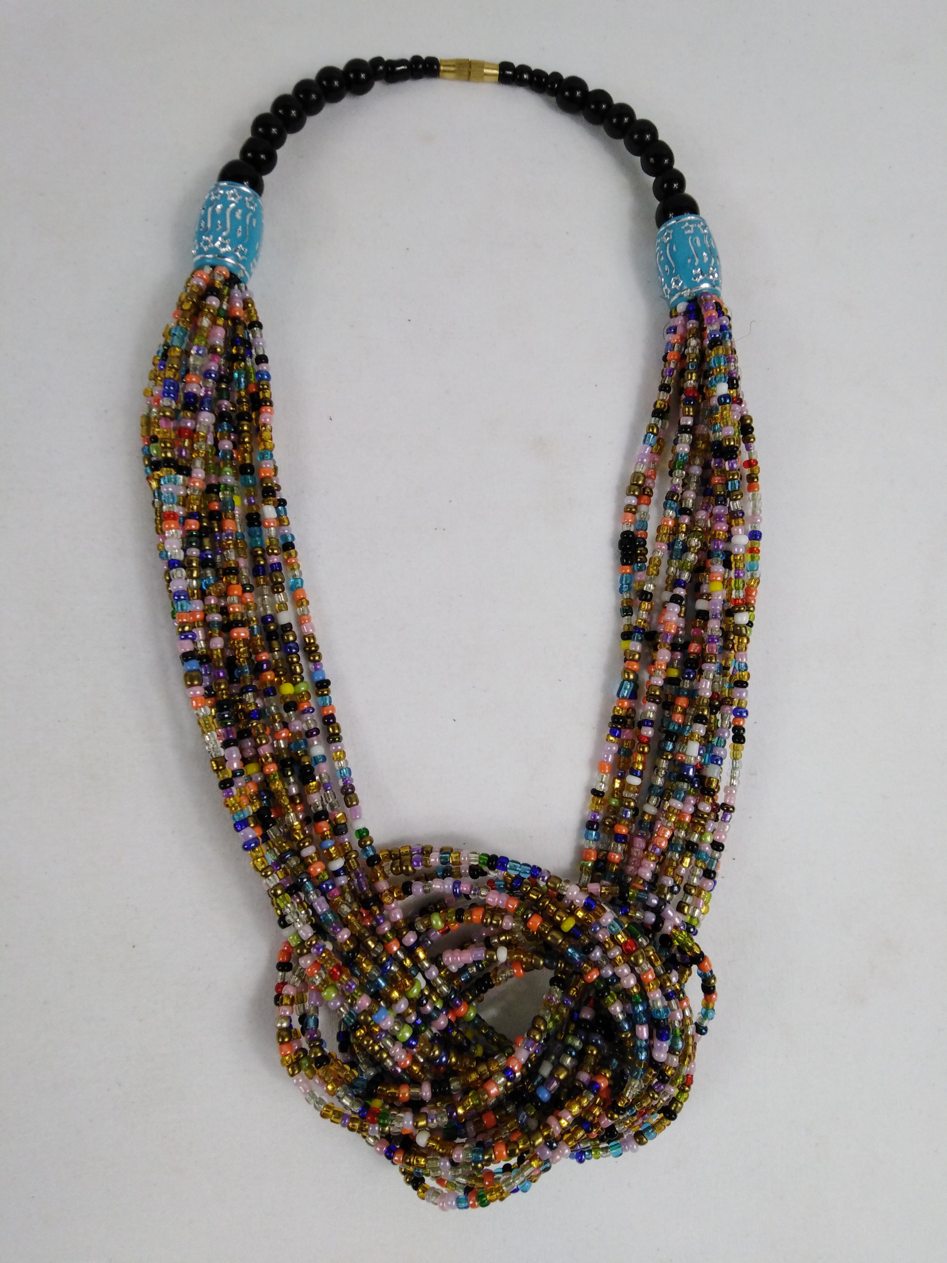 Elegant Multicolor Knotted Beads Necklace