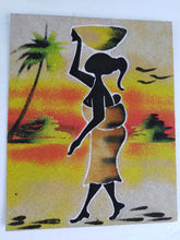 Load image into Gallery viewer, African Village Woman Sand Painting