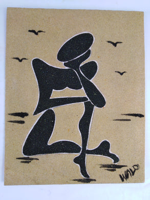 African Thinking Man Sand Painting