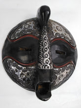 Load image into Gallery viewer, African Round Head Black &amp; Silver Mask