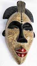 Load image into Gallery viewer, Painted Smiling Lady Wooden Mask
