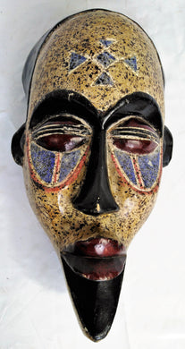 Painted Bearded Warrior Wooden Mask